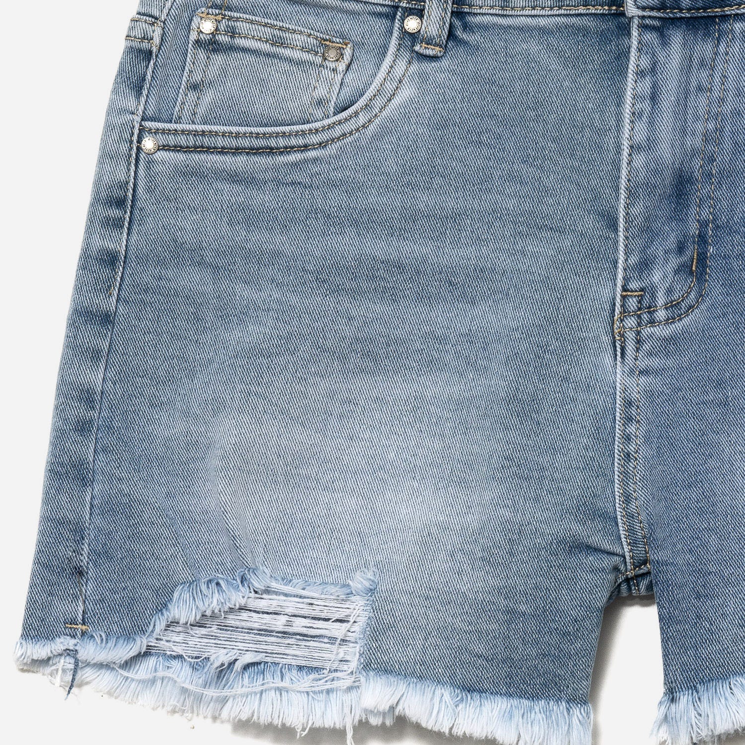 Short en jean TEXTO bleu bas frangés