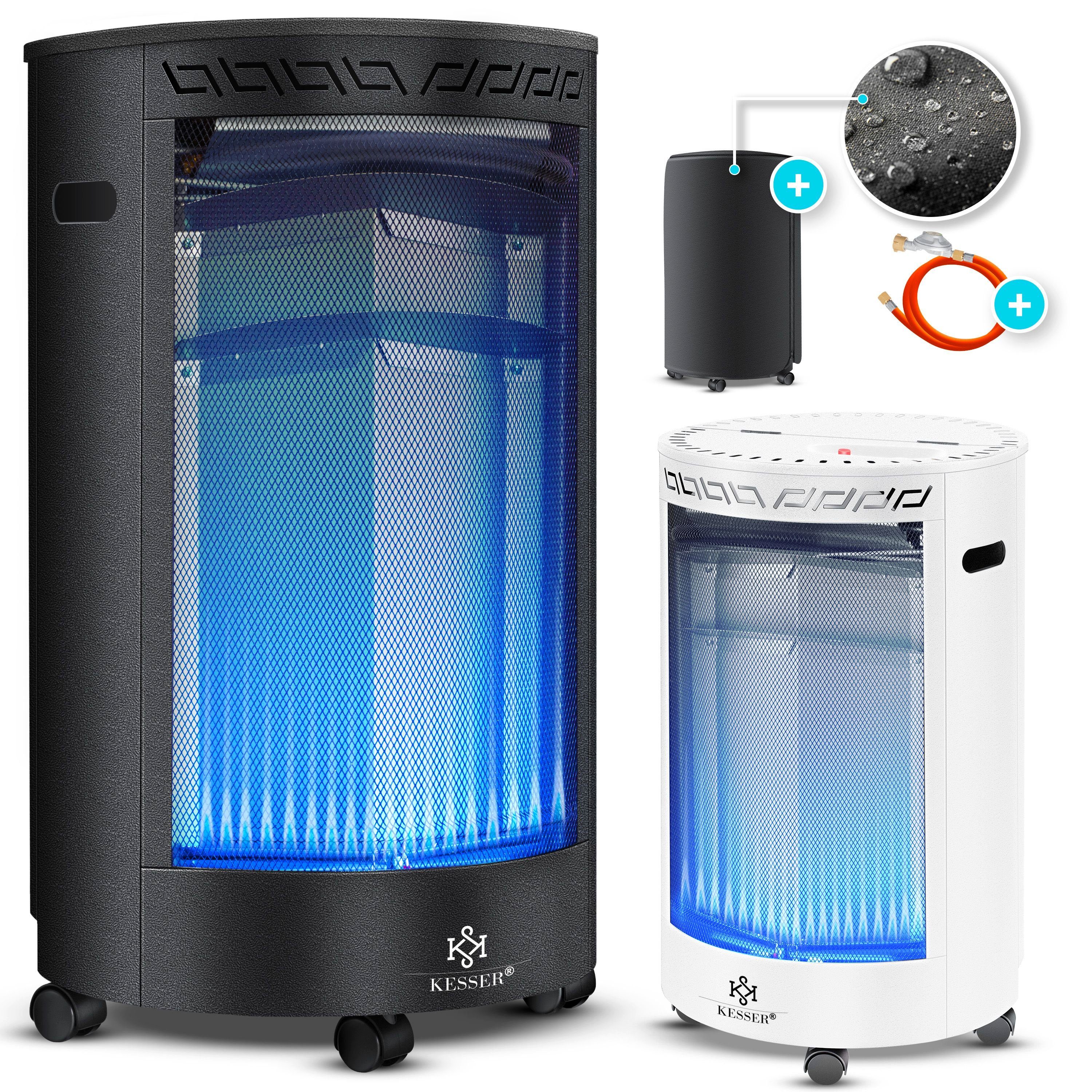 KESSER Wärmewelle, 4200 W, Gasheizer Keramik Gas Heizer 4200 Watt Heizstrahler + Gasdruckregler