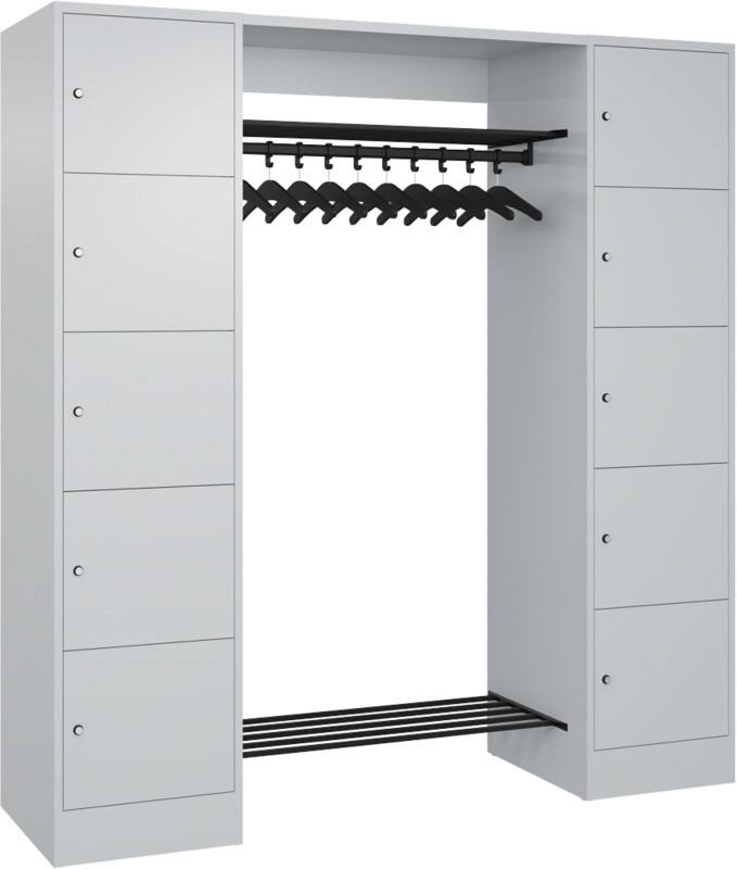 C P Serie 8070 Metall Schließfach 10 Türen Zylinderschloss 1.870 x 480 x 1.950 mm Lichtgrau 82710-00 S10018