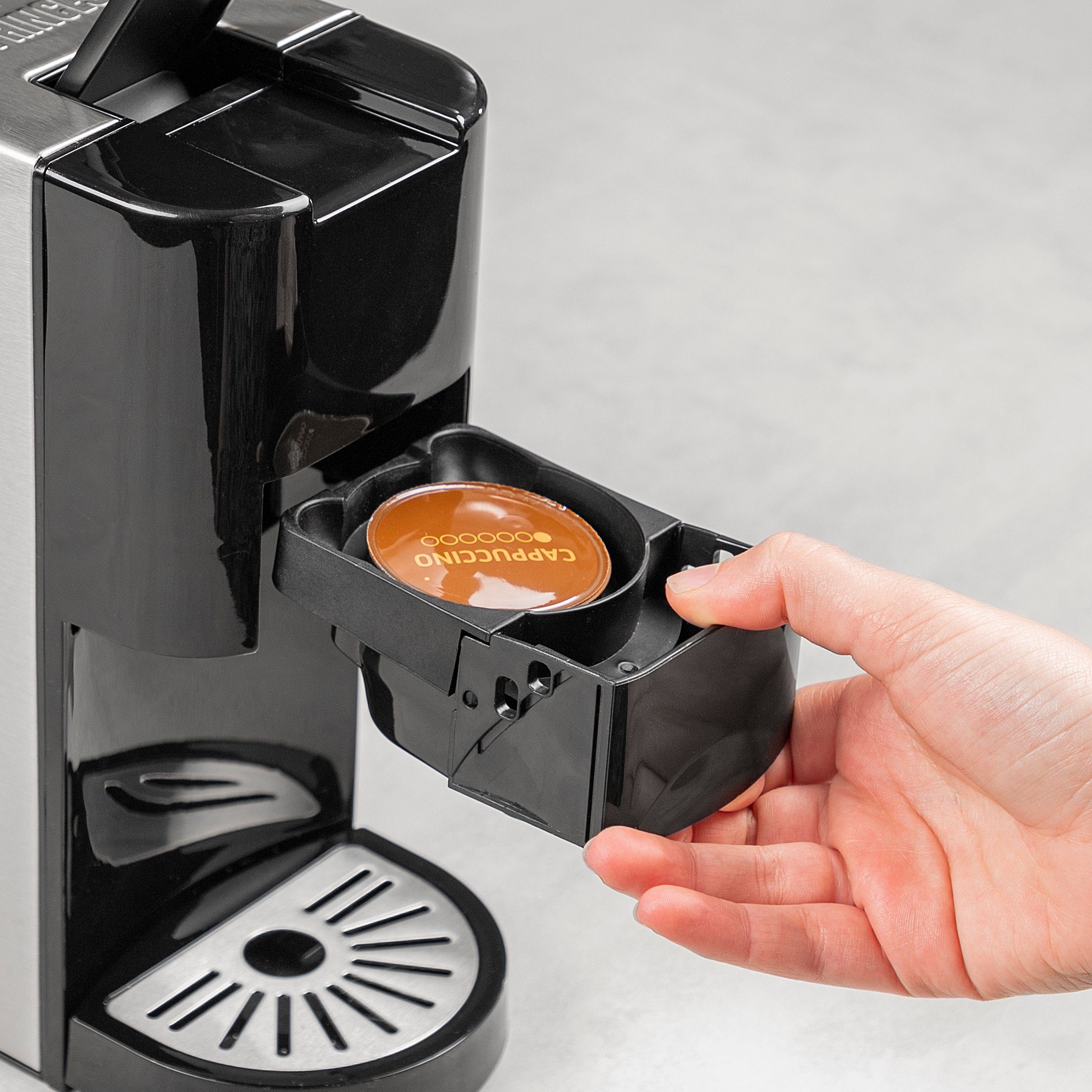 PRINCESS Kapsel-/Kaffeepadmaschine 249450, 4-in-1, Kapsel, Pads, Gemahlenen Kaffee, 1450 Watt