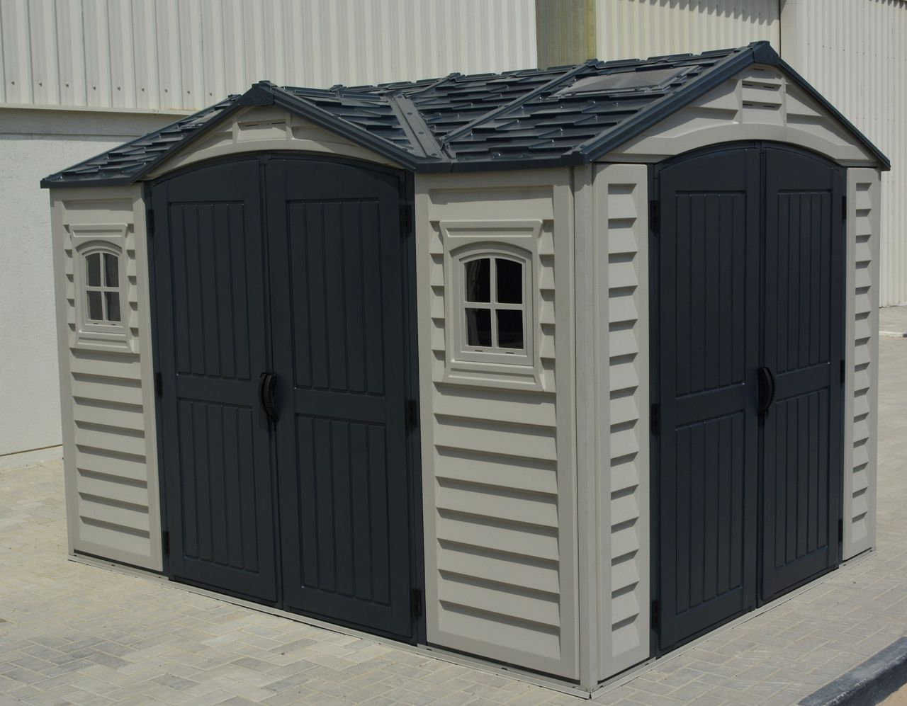 Duramax Kunststoffgerätehaus Apex Pro 10.5'x8', 7,6 m² - Grau   Bodenkonstruktion DURAMAX 40116