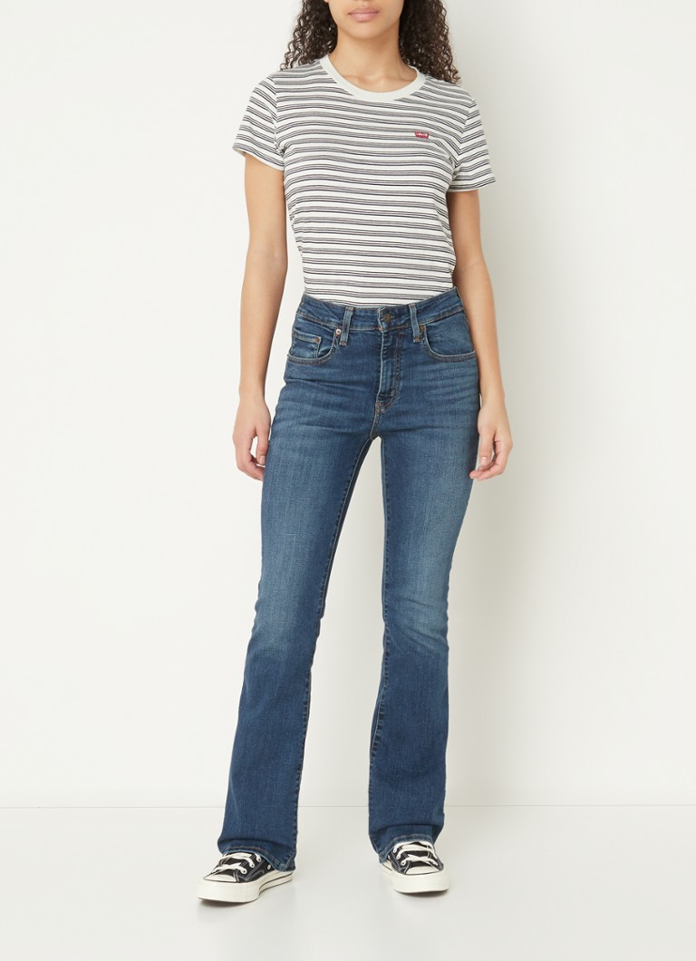 Levi's 725 Pantaloni scurți cu talie înaltă, model bootcut, albaștri