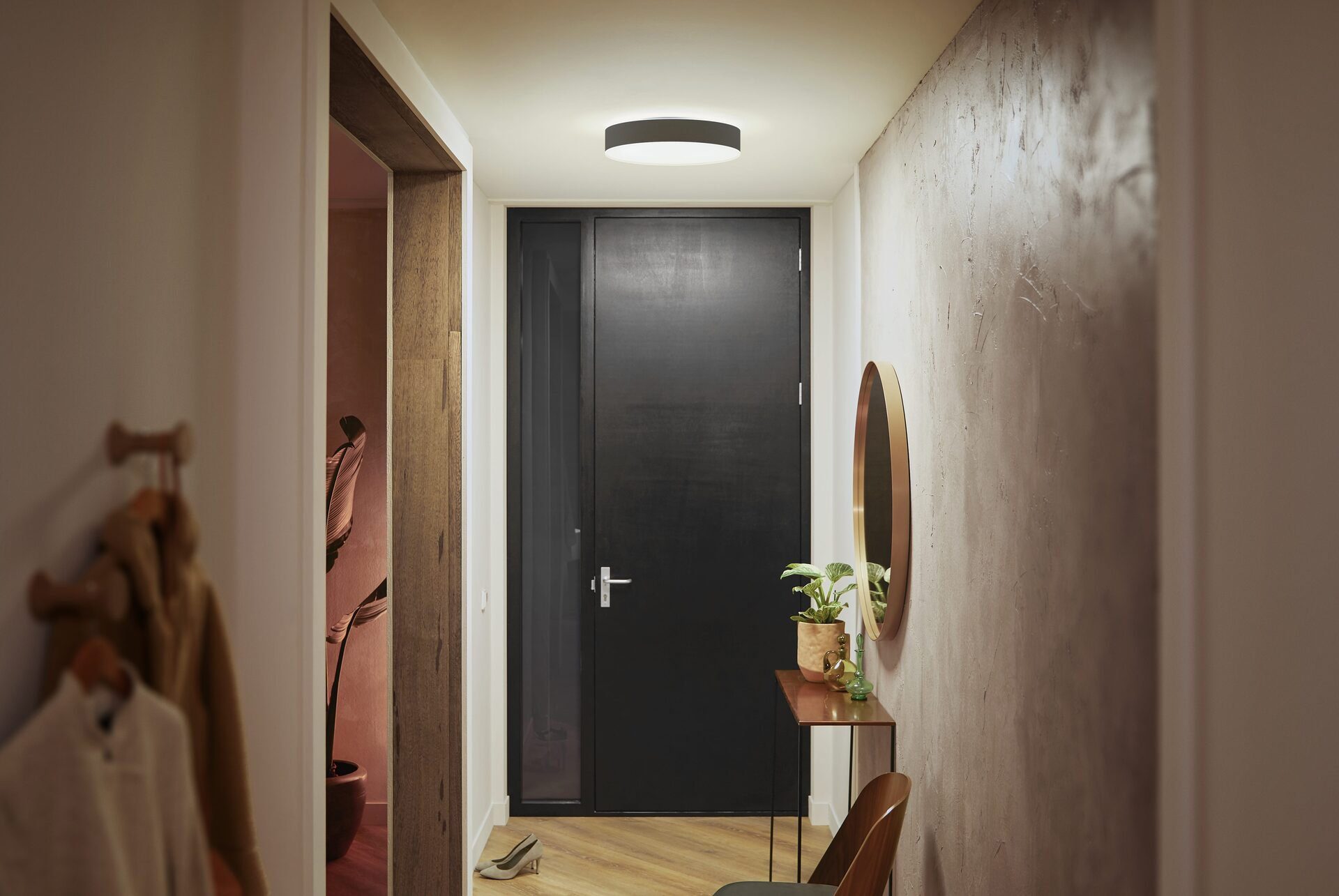 Philips Hue LED Deckenleuchte Enrave, Dimmfunktion, LED fest integriert, Warmweiß