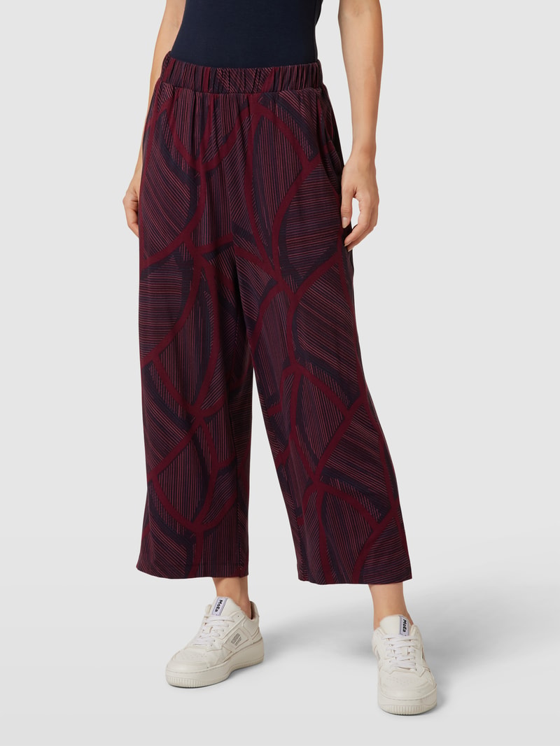 Stoffhose mit elastischem Bund in bordeaux rot
