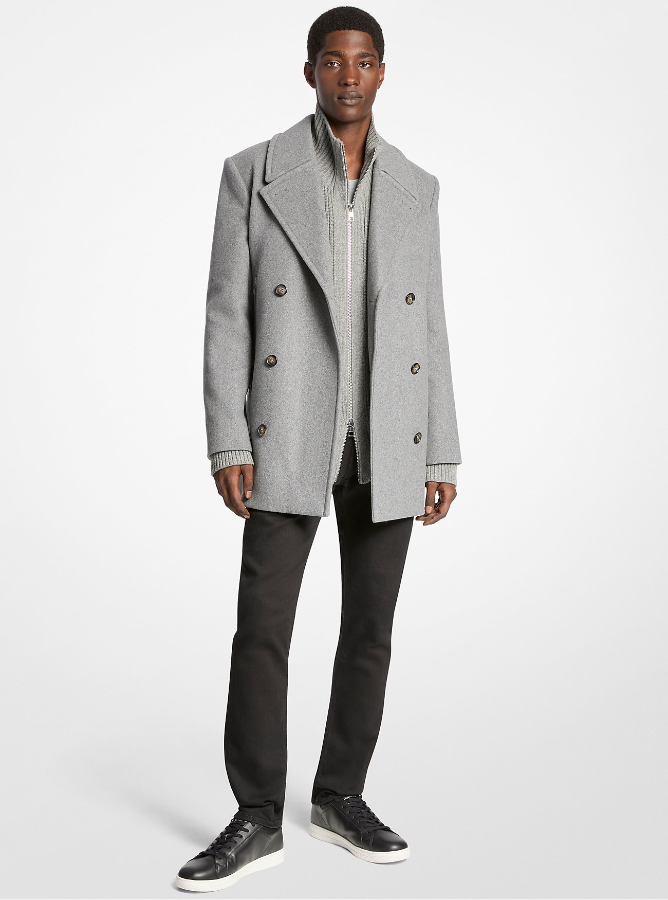 Ullblanding Peacoat - ASH