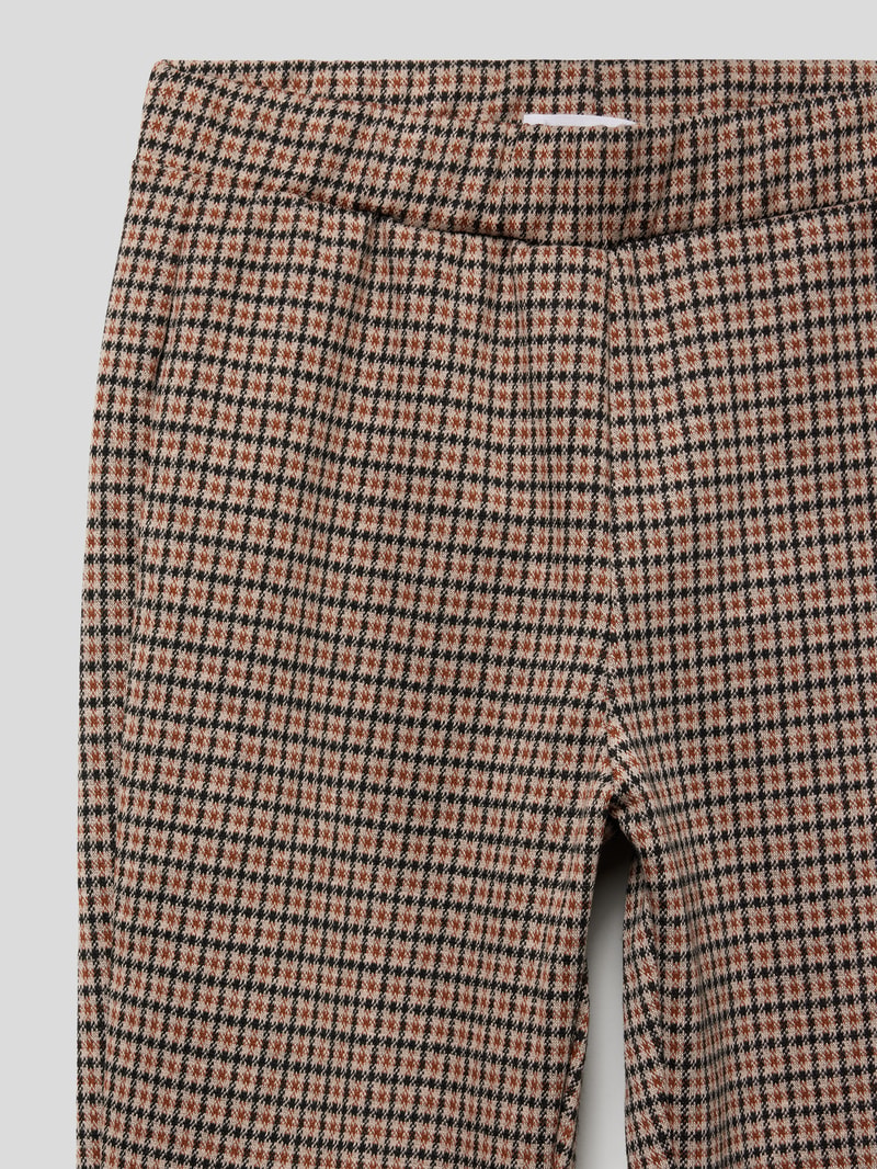 Leggings mit Karomuster in mittelbraun