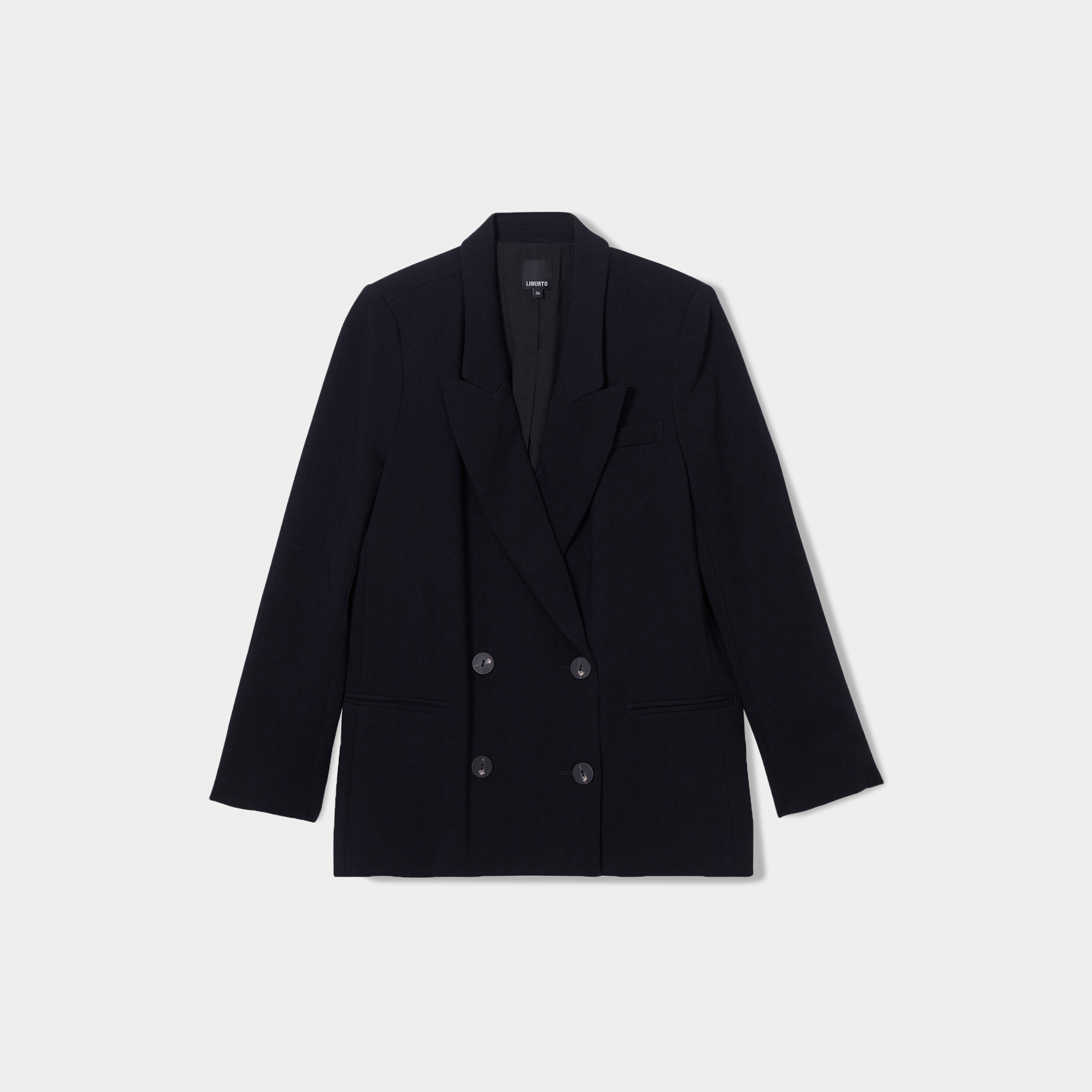 Veste blazer double boutonnage Liberto noir femme | La Halle