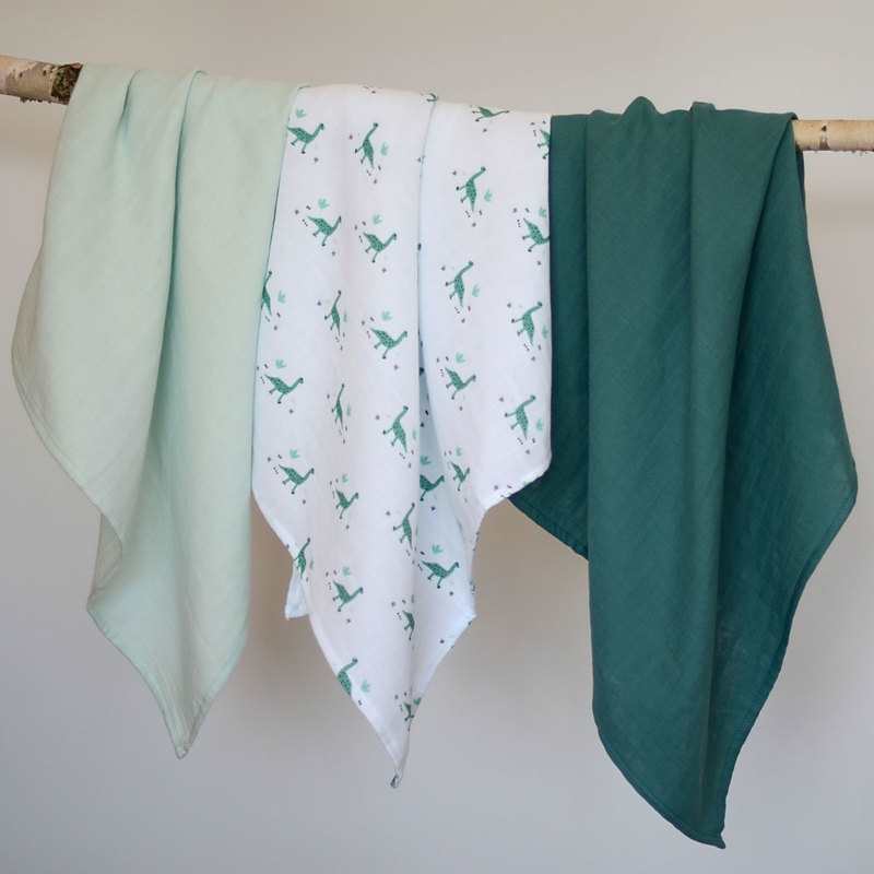 Lot de 3 langes dinosaure Beaba