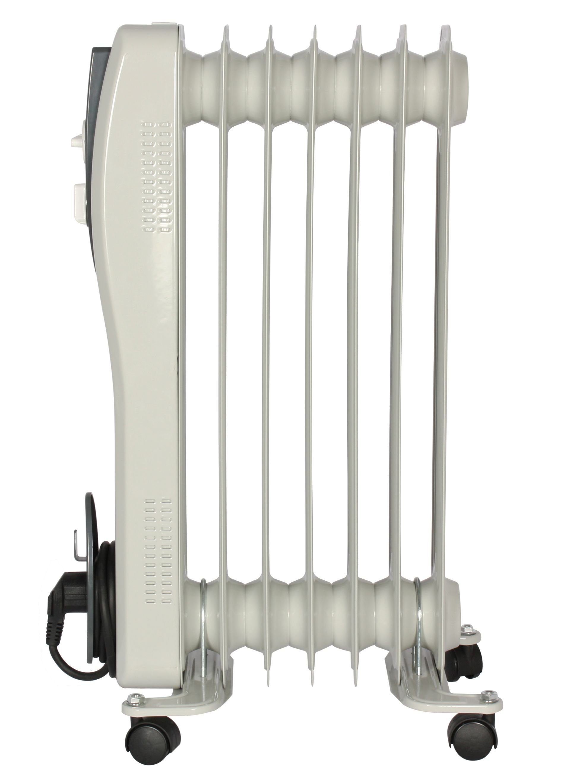 El Fuego Elektro-Heizkörper AY7014, Mobiler Ölradiator 7 Rippen, weiß, 1500W, regelbar