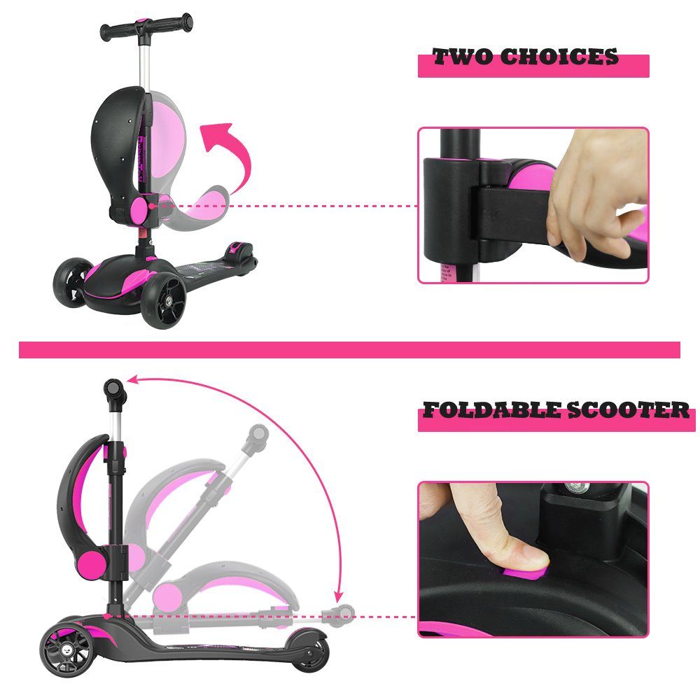 BremToy Dreiradscooter Kinderroller Tretroller Faltbarer Scooter 1-14 Jahre