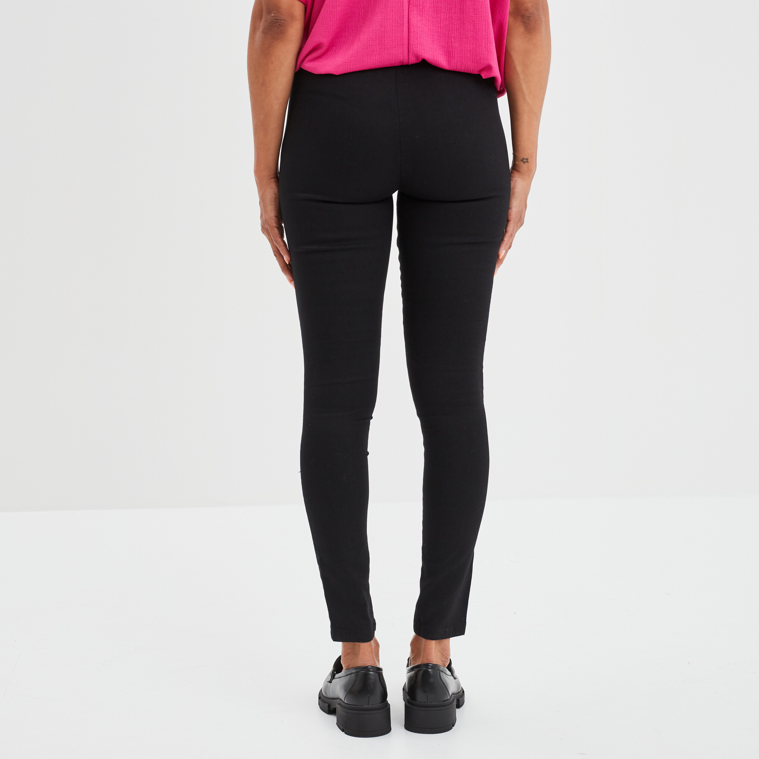Jegging slim taille haute denim noir femme | La Halle