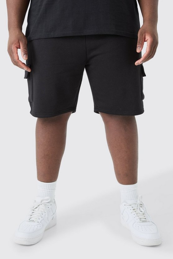 Plus lockere Cargo Jersey-Shorts