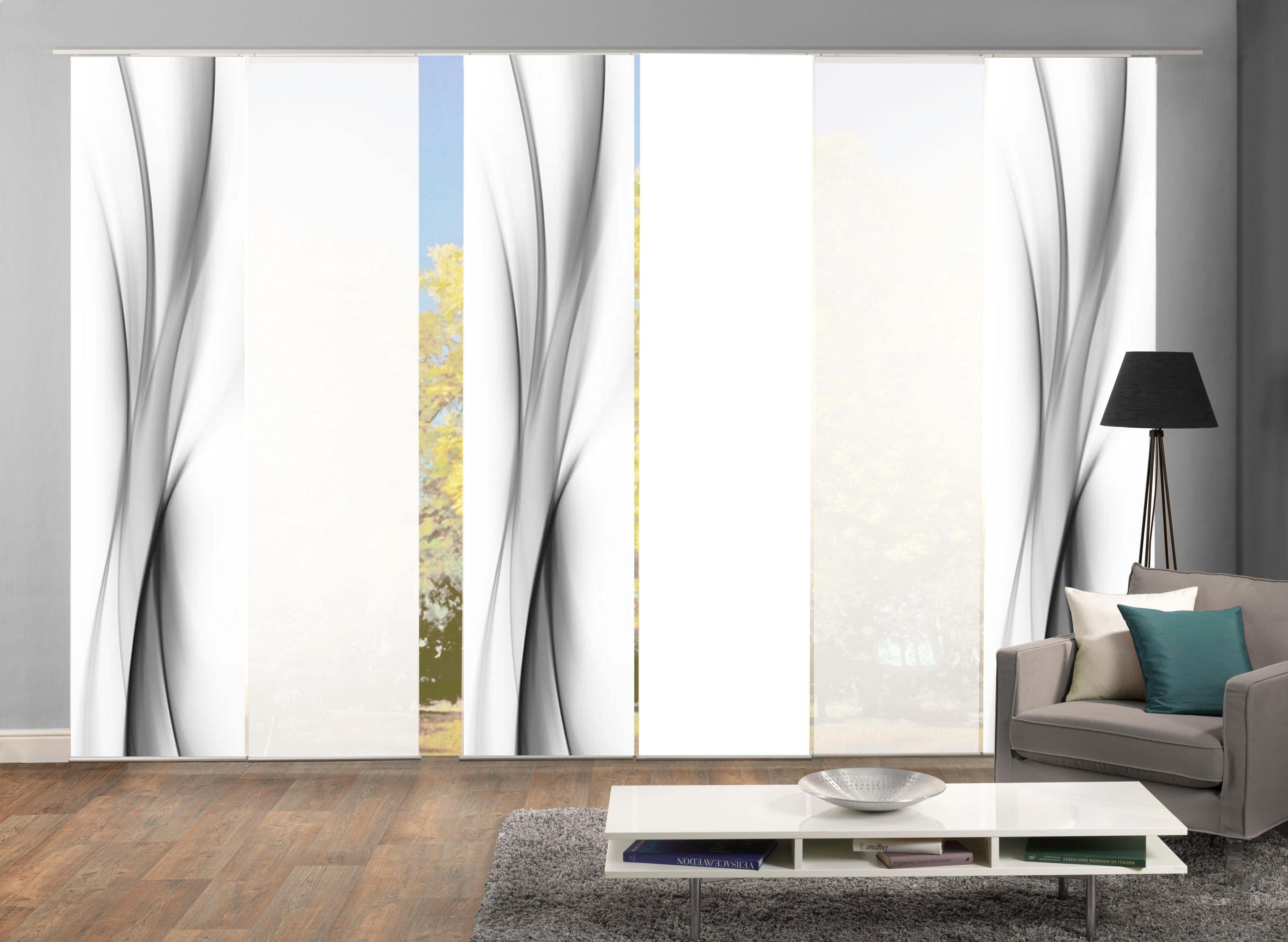 Schiebegardine UFA, HOME WOHNIDEEN, Klettband (6 St), blickdicht, HxB: 245x60, inkl. Befestigungszubehör