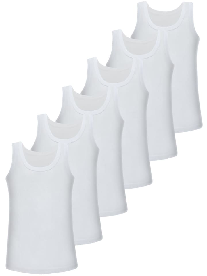 LOREZA 6er Set Unterhemden - Feinripp - Weiss günstig kaufen