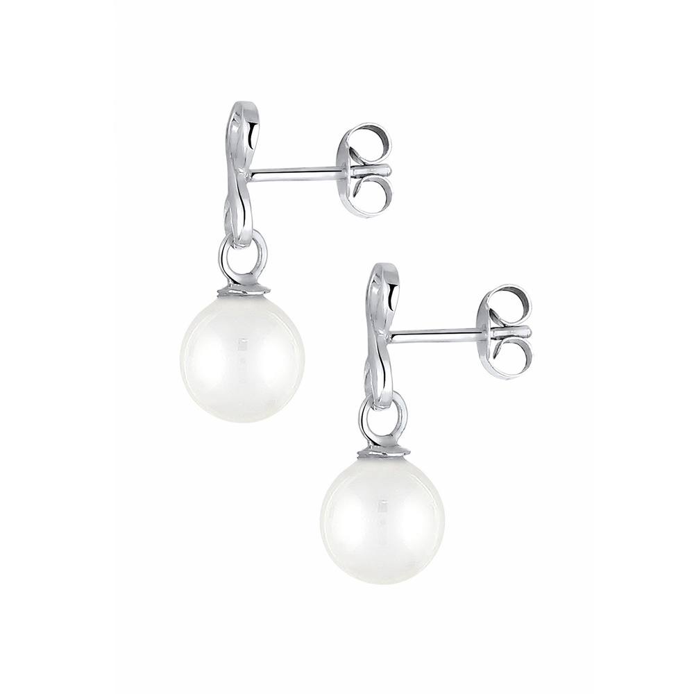 Elli Elli Boucles d'Oreilles Infinity Perle Unendlichkeit 925 Silber Boucles d'oreilles