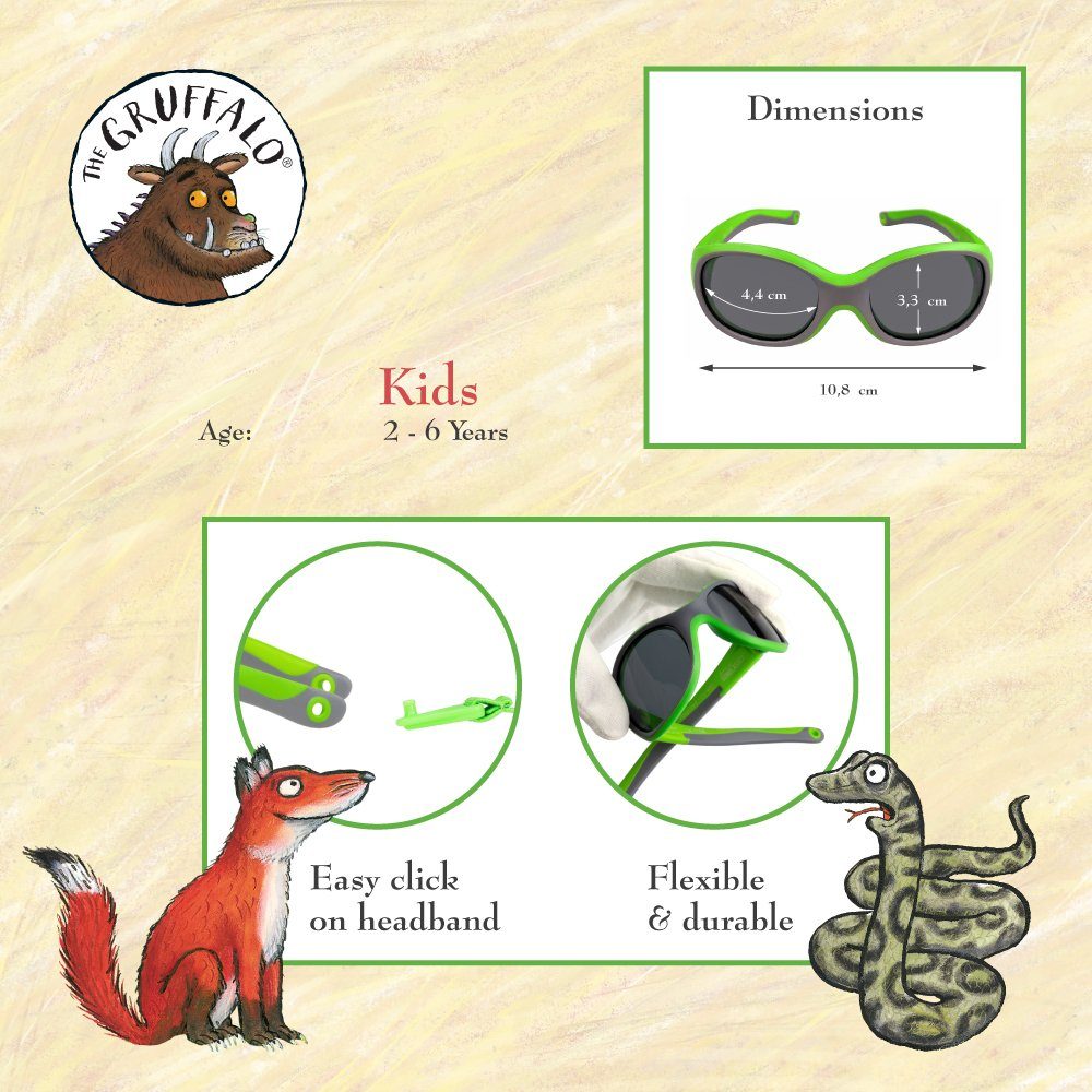 ActiveSol SUNGLASSES Sonnenbrille Kinder, DER GRÜFFELO, 2 - 6 Jahre BPA-frei, UV 400, polarisiert