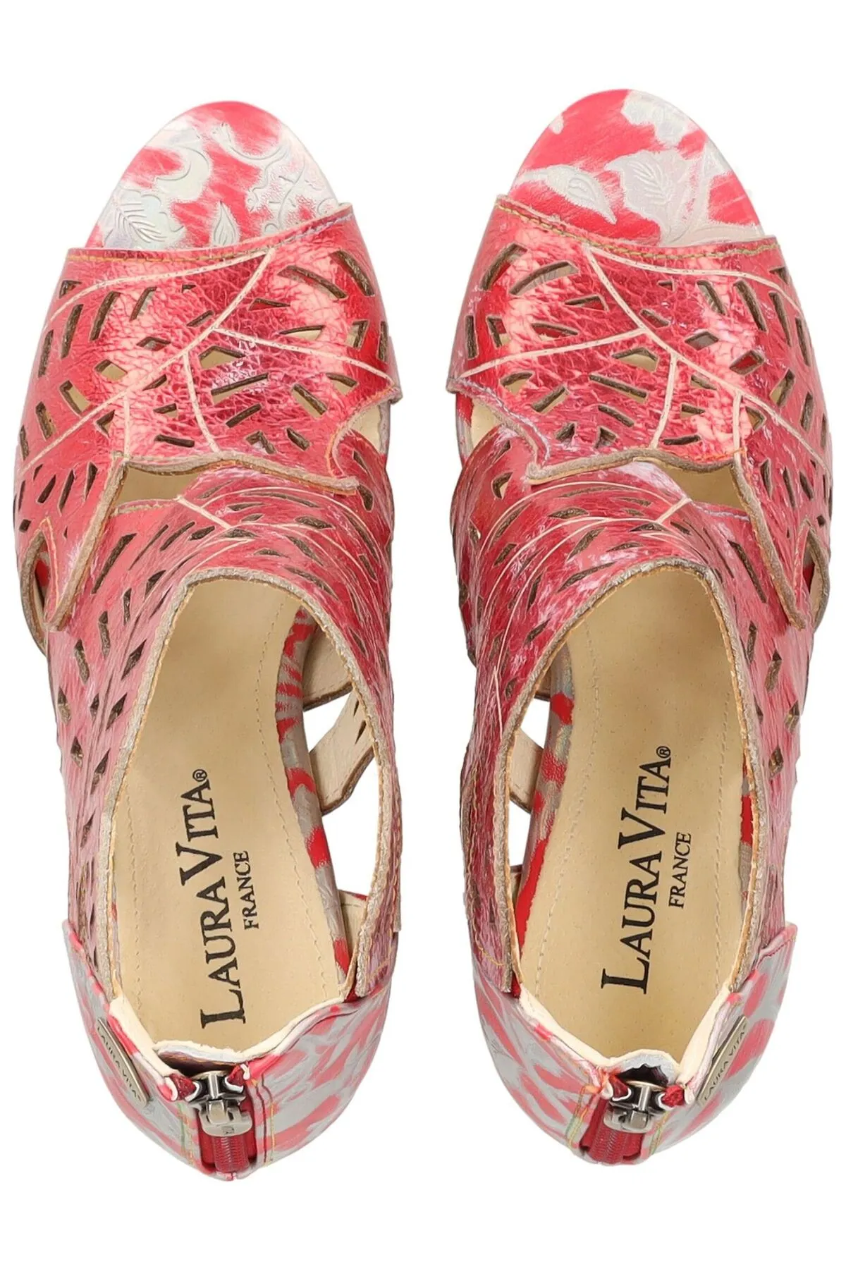 LAURA VITA  Sandalette - Rot - Blockabsatz