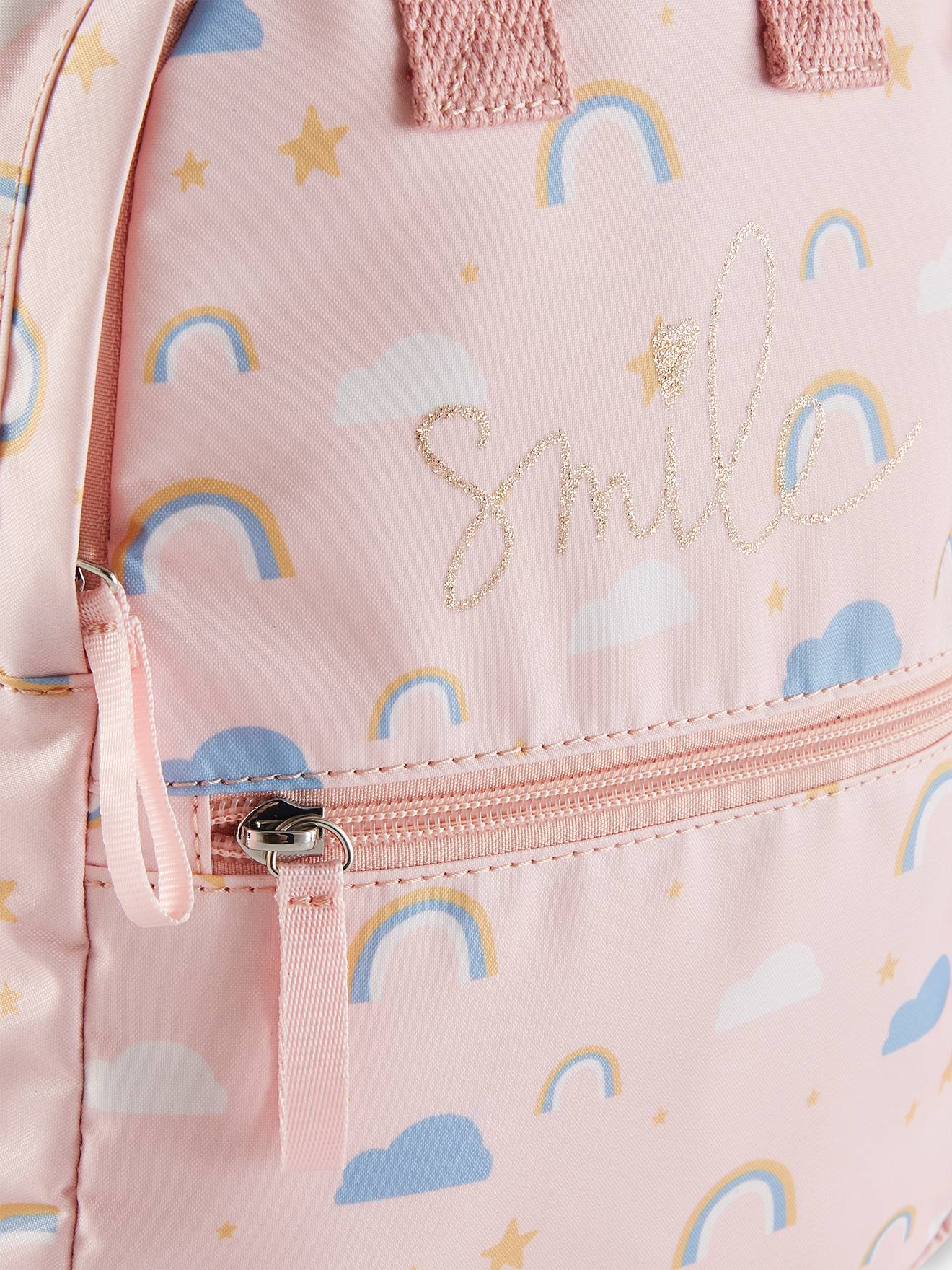 Sac à dos arc-en-ciel fille rose imprimé