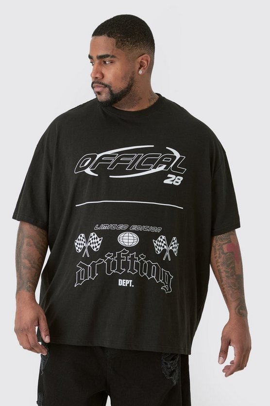 Plus T-Shirt mit Moto-Print