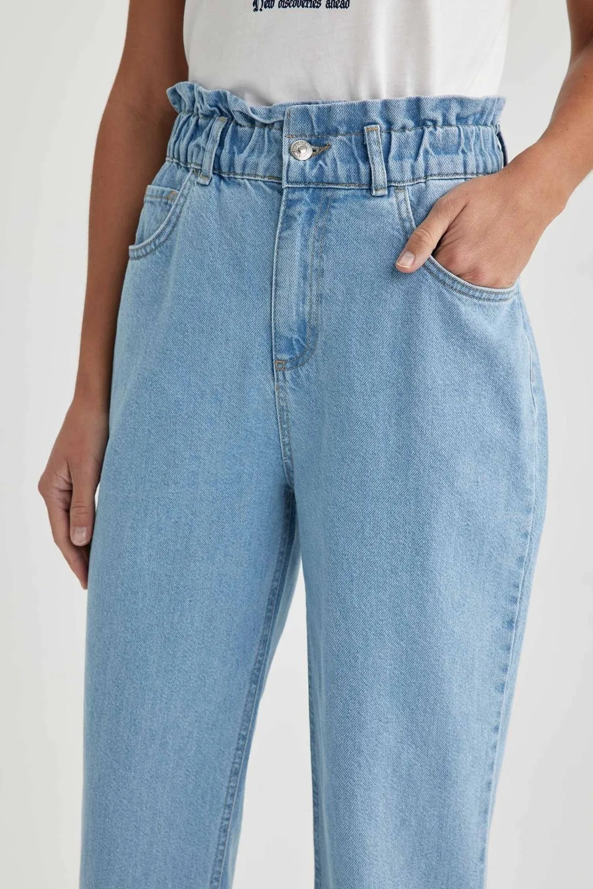 DeFacto  Knöchellange Paperbag-Jeans aus 100 % Baumwolle