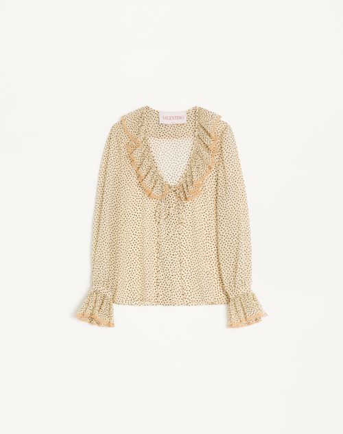 Camisa Georgette Light com Estampa Plus-de-pois
