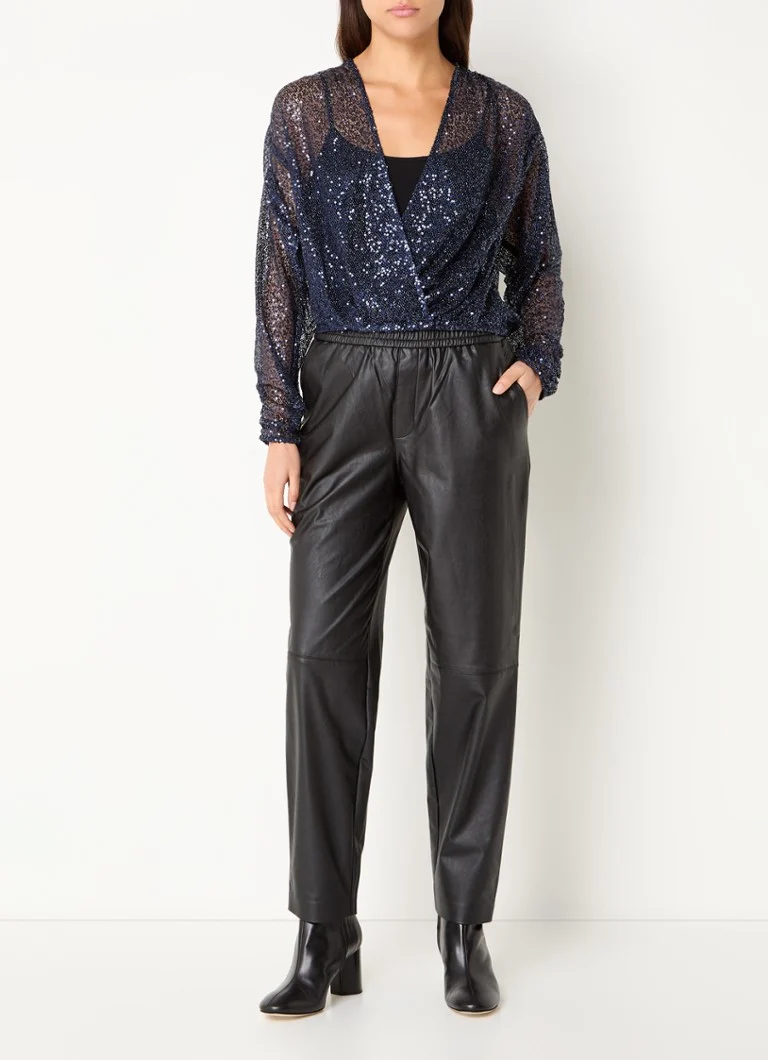 Pantaloni Dante 6 Geza din piele ecologică cu talie înaltă, slim fit