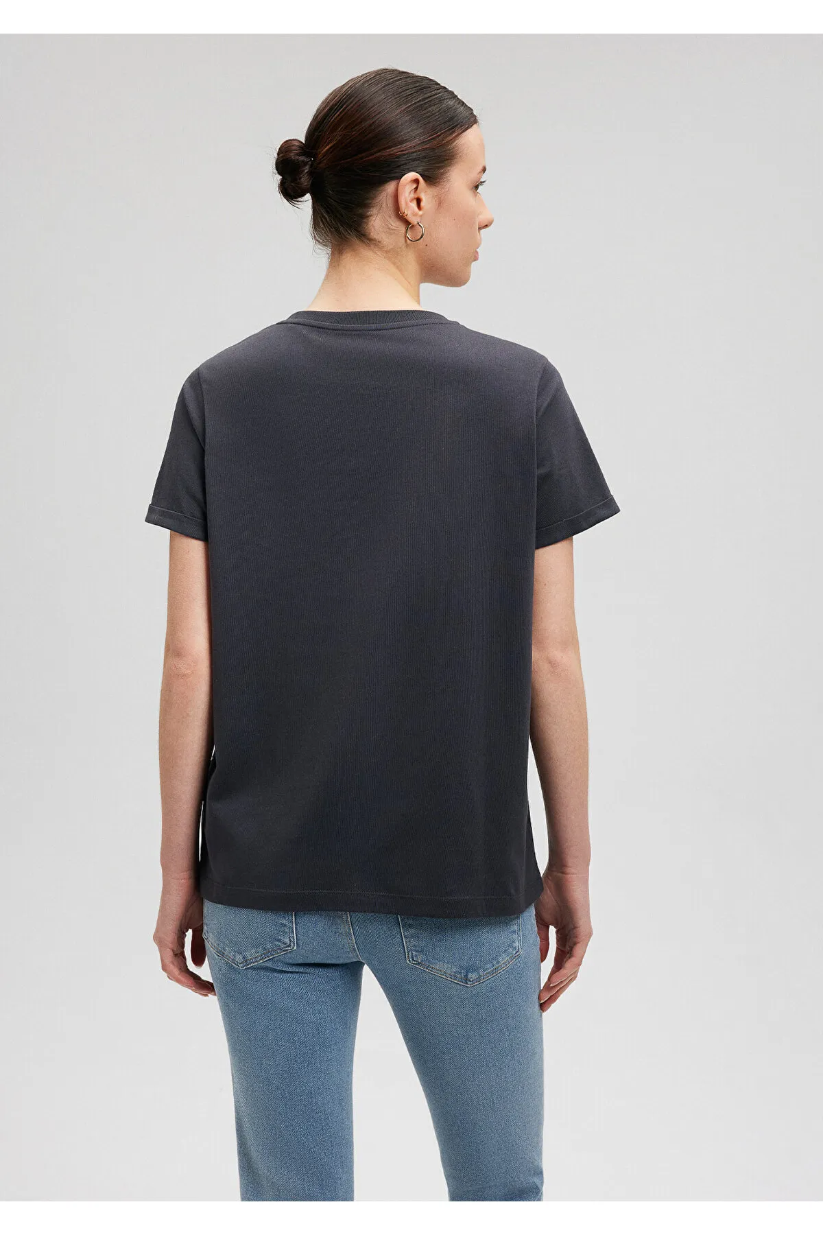 Mavi  Denim Girl Bedrucktes graues Istanbul-T-Shirt, reguläre Passform / normaler Schnitt 168890-29726
