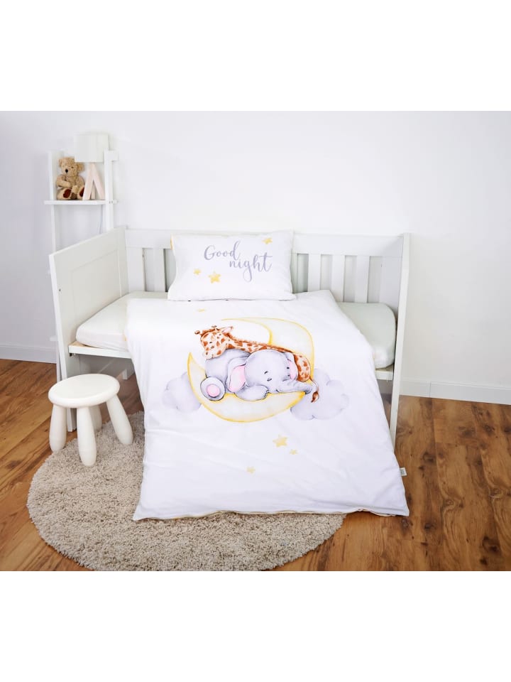 Herding 2 tlg. Flanell Bettwäsche 100x135cm Mond in Gelb/Offwhite günstig kaufen 100x135 cm