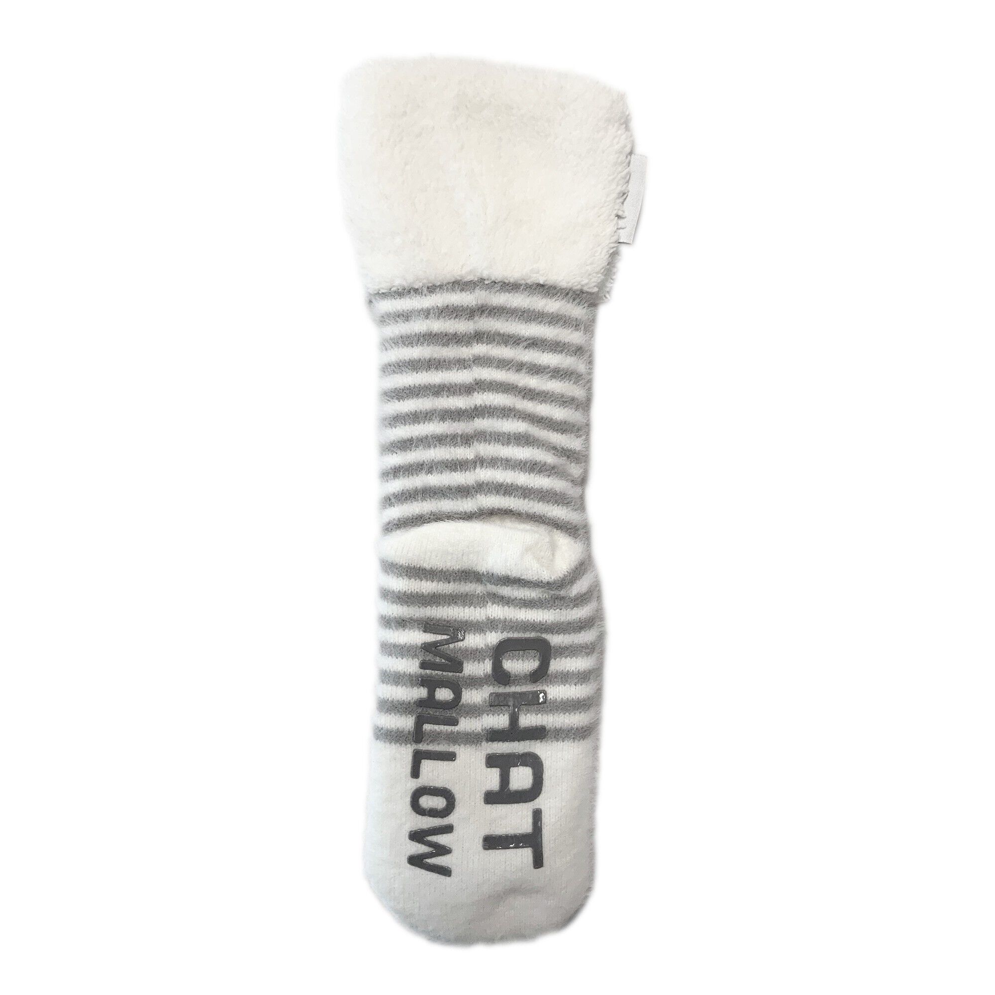 Chaussettes chaussons maille peluche entièrement fourrées