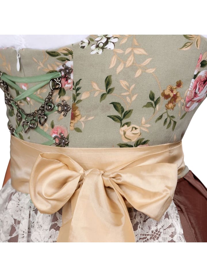 Edelnice Midi Dirndl 2-teilig in creme, grün günstig kaufen