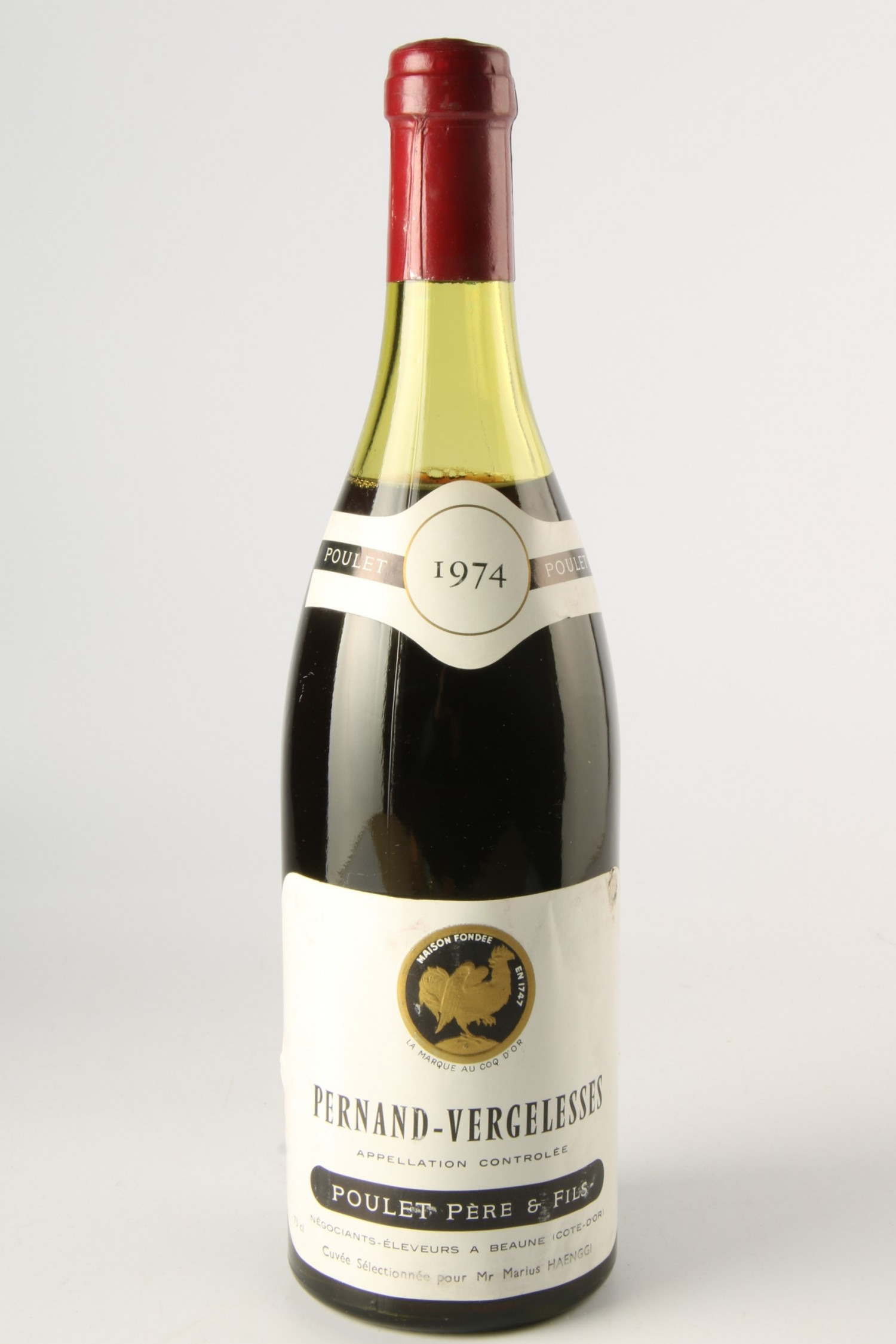 Vin 1974 POULET PERE ET FILS 1974, Pernand Vergelesses. Vin ancien - SoDivin