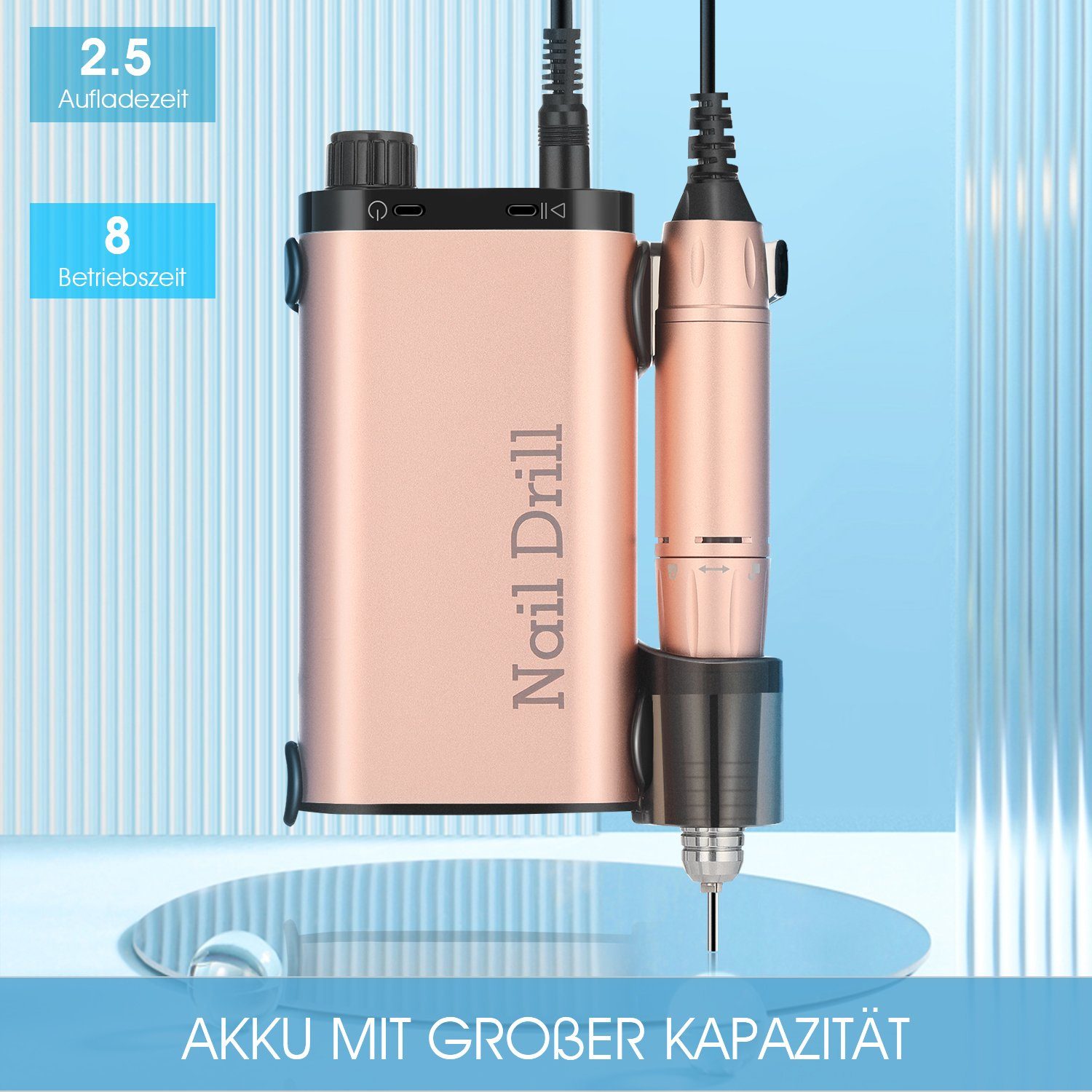 LETGOSPT Maniküre-Pediküre-Set Elektrischer Nagelfräser, 35000 U/Min Profi Nagelfeile, für Gelnägel, Pediküre Set Fußpflege für Gelnägel, Nagellack