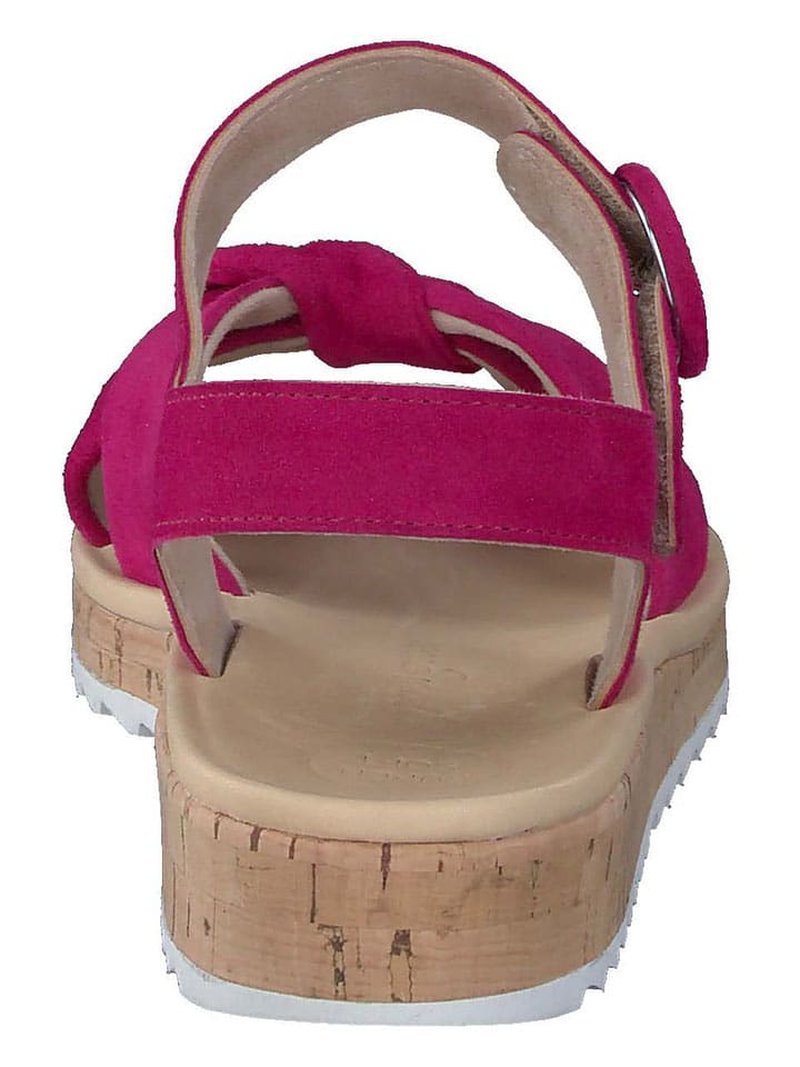 Paul Green Leder-Sandalen in Pink günstig kaufen