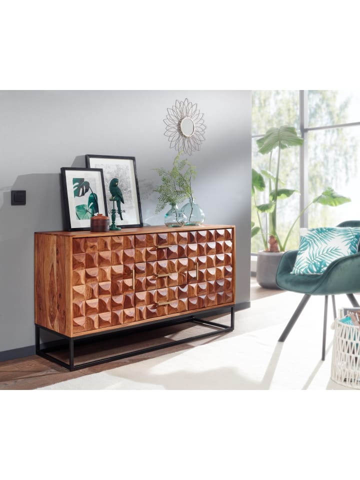 KADIMA DESIGN Sideboard 145x81x45 cm Massivholz / Metall Anrichte, Kommode günstig kaufen onesize