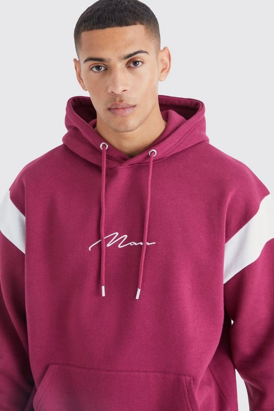 Oversize Man Colorblock Trainingsanzug mit Kapuze