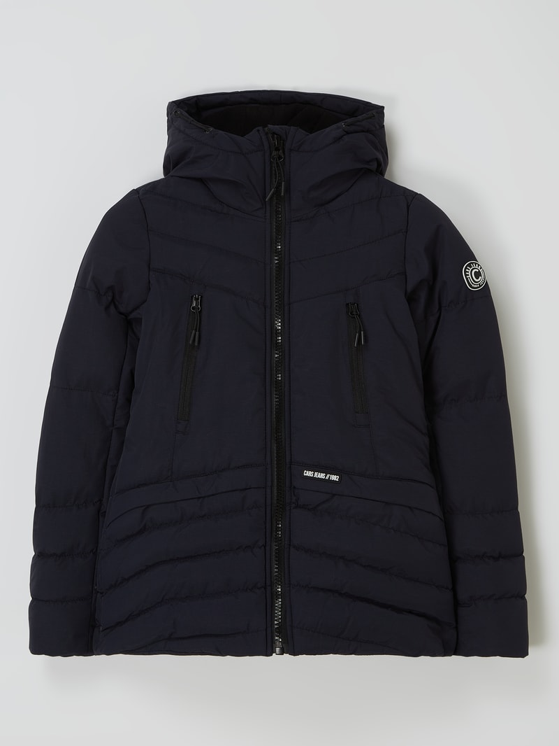 Steppjacke mit Kapuze Modell 'Navara' in marineblau
