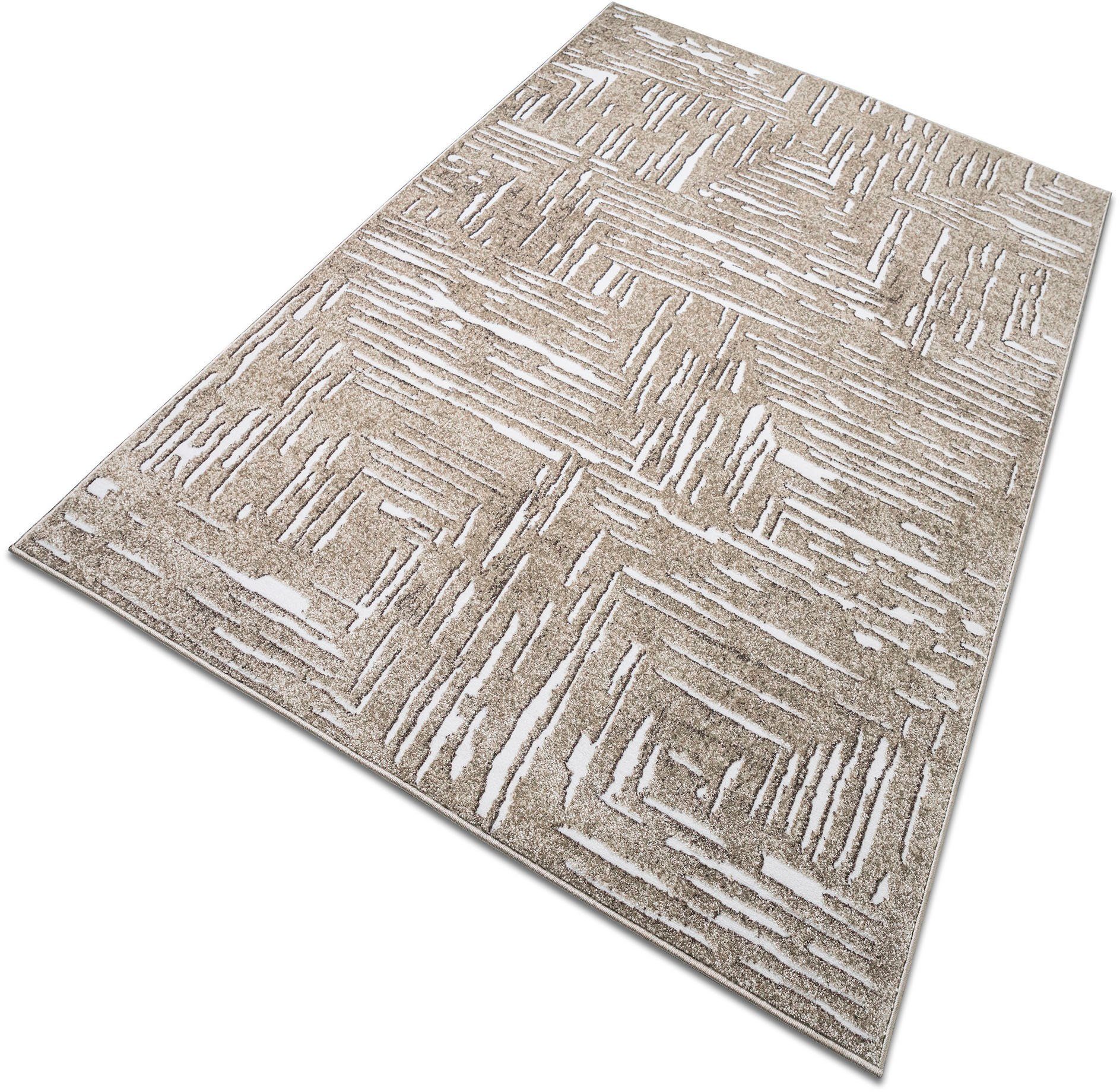Teppich Navid, my home, rechteckig, Höhe: 9 mm, Kurzflor, Hoch-Tief-Struktur, 3D-Design, modern, pflegeleicht