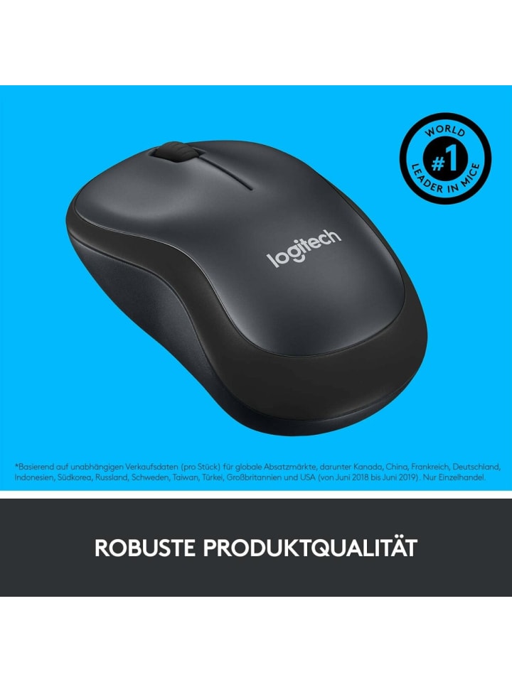 Logitech Logitech M220 SILENT Kabellose Maus, 2,4 GHz mit USB-Empfänger, in Anthrazit günstig kaufen onesize