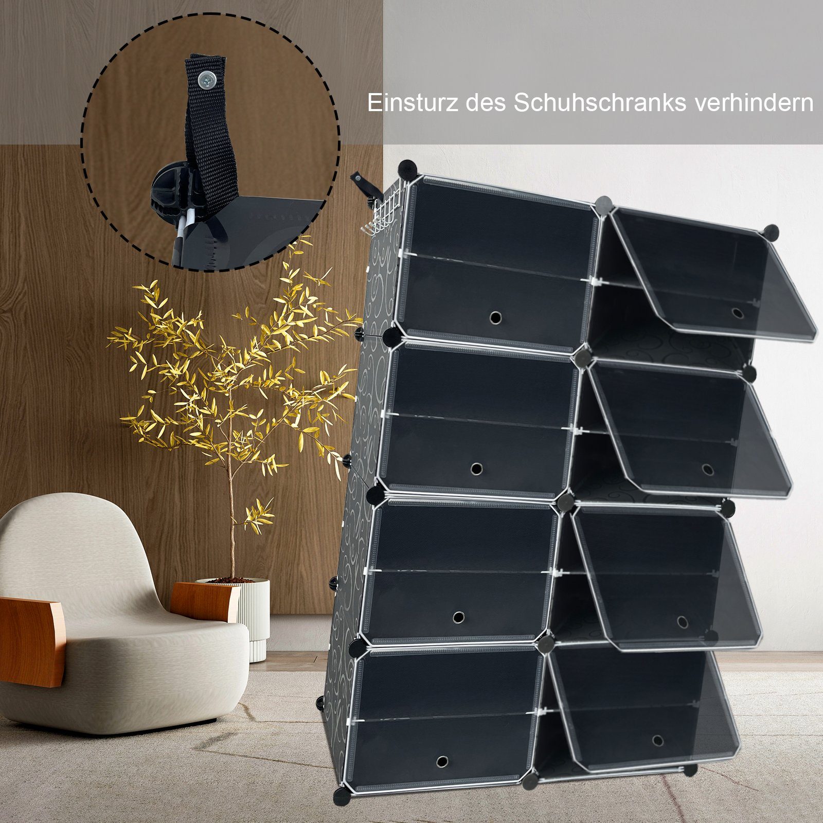 AUFUN Schuhregal stapelbaren Schuhboxen Schuhschrank, für Schuhablage