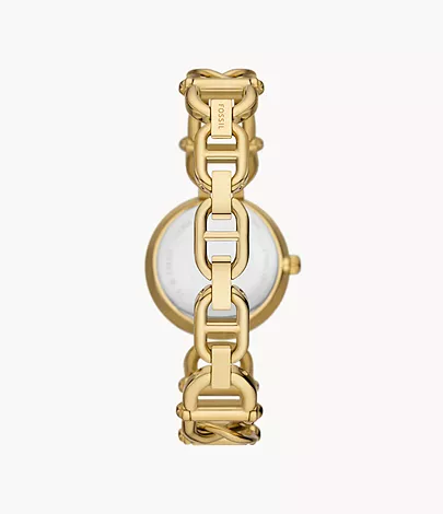 Fossil Uhr Carlie 3-Zeiger-Werk Edelstahl goldfarben