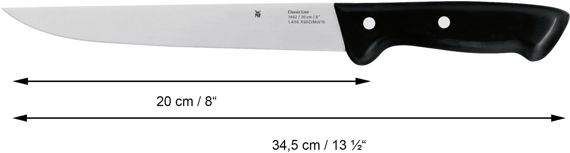 WMF Messerblock CLASSIC LINE (6tlg), Messerklingen aus Spezialklingenstahl
