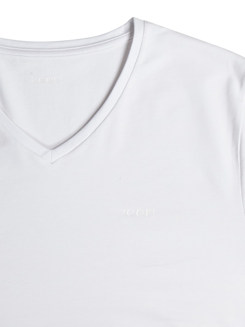 T-Shirt mit Stretch-Anteil im 2er-Pack in weiß