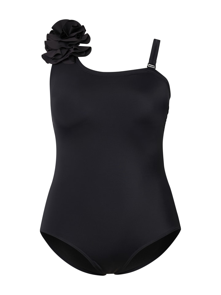 Ulla Popken Badeanzug in schwarz günstig kaufen
