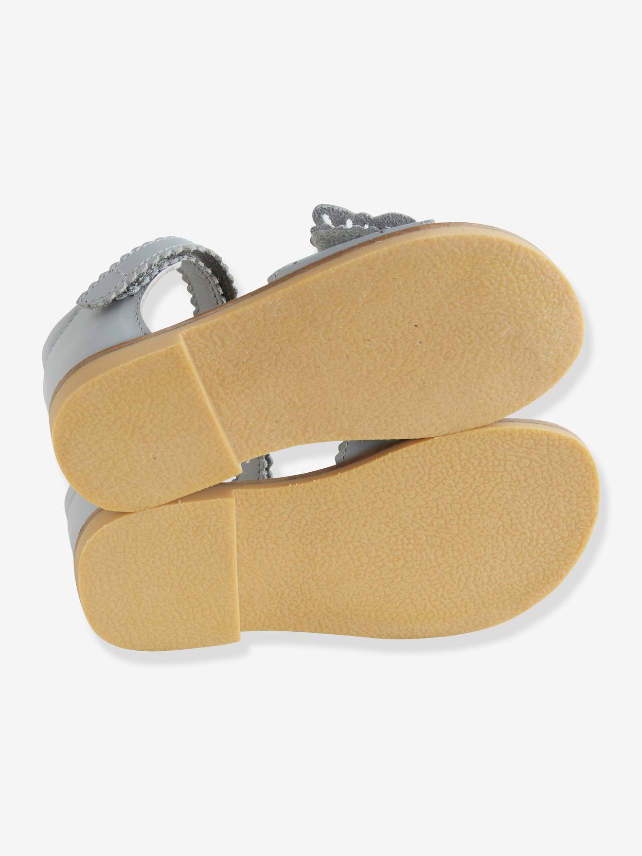 Sandales en cuir fille collection maternelle bleu clair