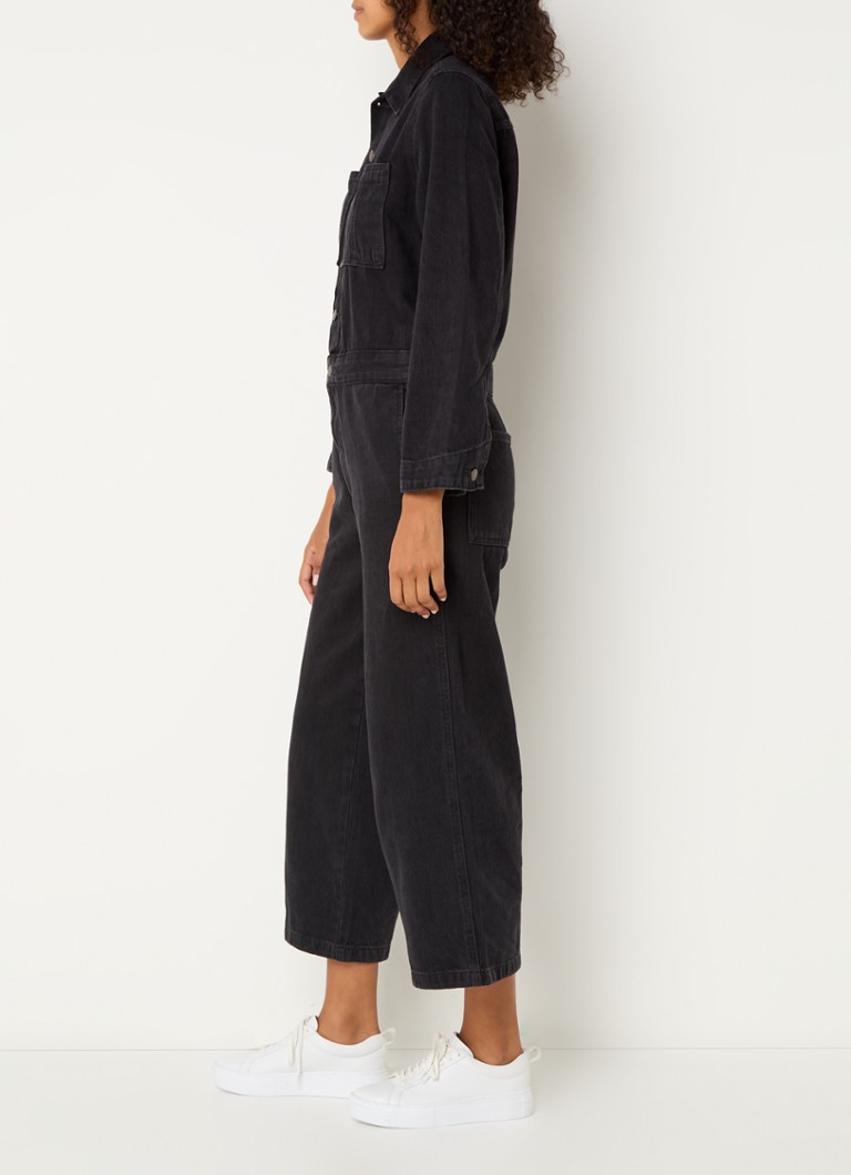Levi's Wide leg cropped denim jumpsuit