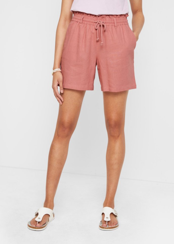 Leinen-Paperbag-Shorts