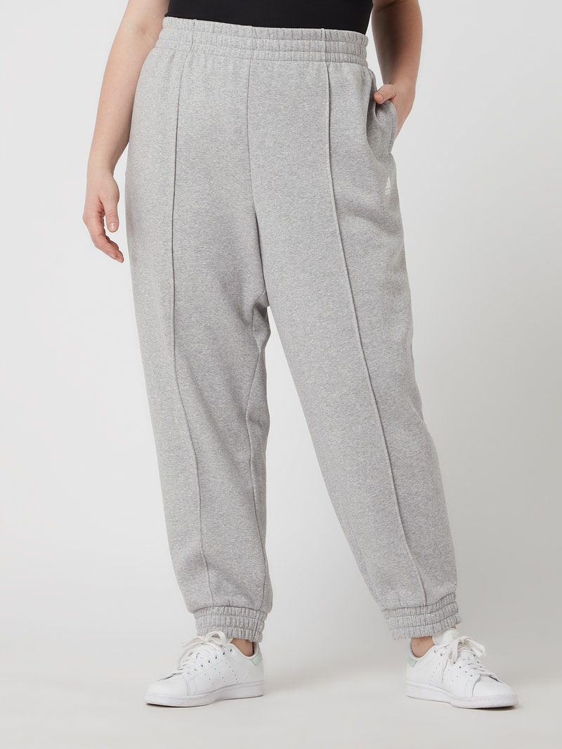 PLUS SIZE Loose Fit Sweathose mit Eingrifftaschen in hellgrau meliert