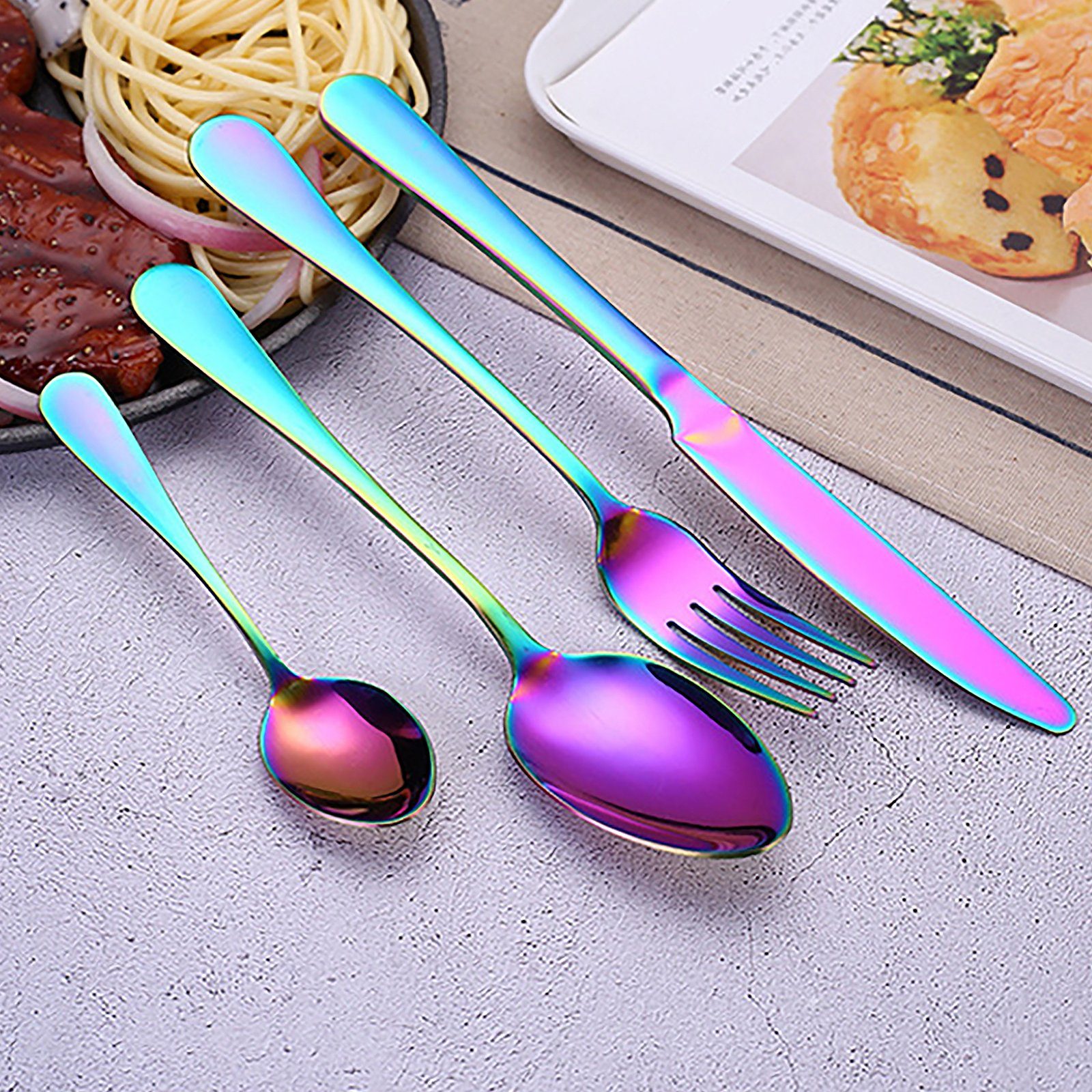 CALIYO Besteck-Set Besteck Set, 30-teilig Besteck für 6 Personen spülmaschinengeeignet, Besteckset inkl. Messer, Gabel, Löffel, Besteck Edelstahl