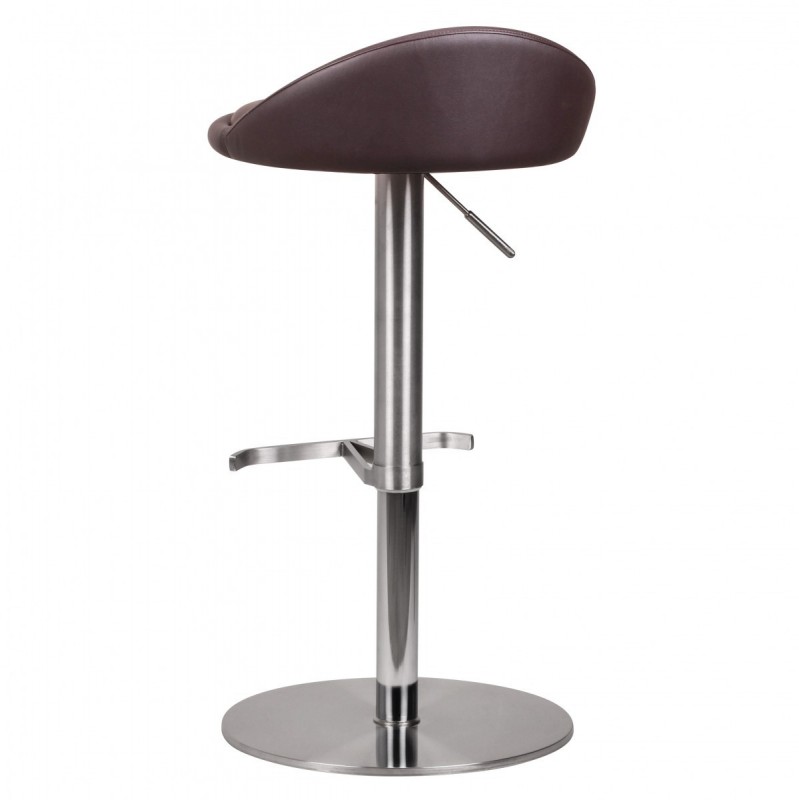 Wohnling Barhocker Wohnling Durable M1 Edelstahl gebürstet Braun