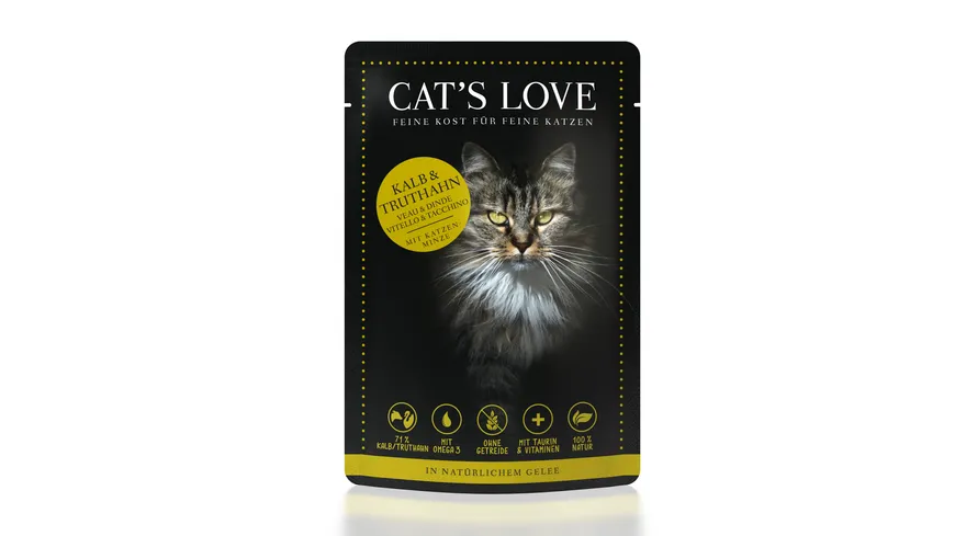 CAT'S LOVE  Katzennassfutter Kalb & Truthahn 85 g